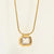 Retro Geometric Titanium Steel Plating Inlay Zircon 18k Gold Plated Pendant Necklace