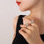 Retro Geometric Titanium Steel Plating Metal White Sea Shell Rings