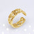 Retro Geometric Titanium Steel Plating Open Ring 1 Piece