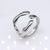 Retro Geometric Titanium Steel Plating Open Ring 1 Piece