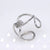 Retro Geometric Titanium Steel Plating Open Ring 1 Piece