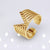 Retro Geometric Titanium Steel Plating Open Ring 1 Piece