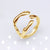 Retro Geometric Titanium Steel Plating Open Ring 1 Piece