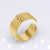 Retro Geometric Titanium Steel Plating Open Ring 1 Piece