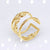 Retro Geometric Titanium Steel Plating Open Ring 1 Piece