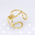 Retro Geometric Titanium Steel Plating Open Ring 1 Piece