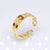 Retro Geometric Titanium Steel Plating Open Ring 1 Piece