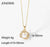 Retro Gold-plated Geometric Stainless Steel Cubic Pearl Pendant Necklace Wholesale