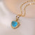 Retro Heart Shape Titanium Steel Inlaid Zircon Necklace 1 Piece