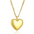 Retro Heart Shape Titanium Steel Plating 18k Gold Plated Pendant Necklace