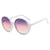 Retro Lady Color Block Pc Round Frame Full Frame Women's Sunglasses