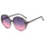 Retro Lady Color Block Pc Round Frame Full Frame Women's Sunglasses