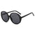 Retro Lady Color Block Pc Round Frame Full Frame Women's Sunglasses