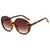 Retro Lady Color Block Pc Round Frame Full Frame Women's Sunglasses