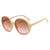 Retro Lady Color Block Pc Round Frame Full Frame Women's Sunglasses