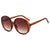 Retro Lady Color Block Pc Round Frame Full Frame Women's Sunglasses