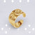 Retro Leaf Heart Shape Snake Titanium Steel Polishing Plating Hollow Out Open Ring 1 Piece