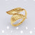 Retro Leaf Heart Shape Snake Titanium Steel Polishing Plating Hollow Out Open Ring 1 Piece