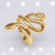 Retro Leaf Heart Shape Snake Titanium Steel Polishing Plating Hollow Out Open Ring 1 Piece