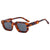 Retro Leopard Pc Square Full Frame Women's Sunglasses