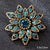 Retro Letter Moon Flower Alloy Inlay Artificial Gemstones Women's Brooches