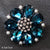 Retro Letter Moon Flower Alloy Inlay Artificial Gemstones Women's Brooches