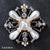 Retro Letter Moon Flower Alloy Inlay Artificial Gemstones Women's Brooches