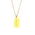 Retro Letter Square Stainless Steel Plating Gold Plated Necklace