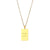 Retro Letter Square Stainless Steel Plating Gold Plated Necklace