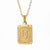 Retro Letter Square Stripe Stainless Steel Plating Necklace 1 Piece