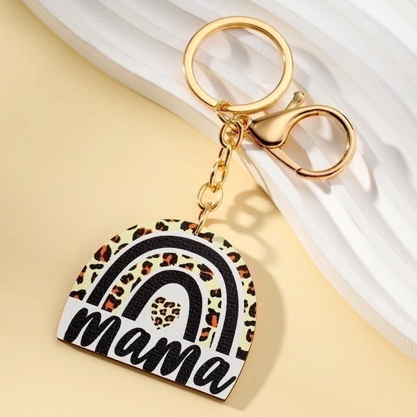 Retro Letter Wood Women's Bag Pendant Keychain