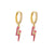 Retro Micro-inlaid Zircon Oil Drop Color Heart Starfish Lightning Earrings