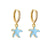 Retro Micro-inlaid Zircon Oil Drop Color Heart Starfish Lightning Earrings