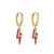 Retro Micro-inlaid Zircon Oil Drop Color Heart Starfish Lightning Earrings