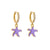 Retro Micro-inlaid Zircon Oil Drop Color Heart Starfish Lightning Earrings