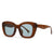 Retro Modern Style Solid Color Pc Oval Frame Full Frame Women's Sunglasses