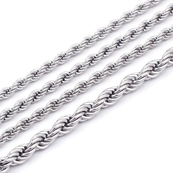 Retro Multi-size Twisted Rope Stainless Steel Necklace Wholesale