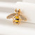 Retro Oil Dripping Bee Brooch Female Alloy Diamond-embedded Ladybug Insect Collar Pin Clothing Hat Bag Accessories