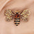 Retro Oil Dripping Bee Brooch Female Alloy Diamond-embedded Ladybug Insect Collar Pin Clothing Hat Bag Accessories