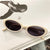 Retro Oval Resin Oval Frame Full Frame Women's Sunglasses