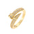 Retro Oval Waves Heart Shape Copper Gold Plated Zircon Open Rings In Bulk