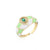 Retro Oval Waves Heart Shape Copper Gold Plated Zircon Open Rings In Bulk