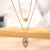 Retro Palm Eye Butterfly Titanium Steel Plating Inlay Shell Zircon Gold Plated Pendant Necklace