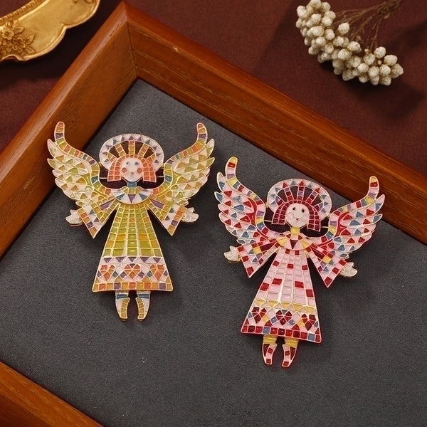 Retro Pin Angel Alloy Enamel Women'S Brooches