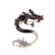 Retro Pin Animal Dragon Alloy Enamel Rhinestones Unisex Brooches