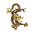 Retro Pin Animal Dragon Alloy Enamel Rhinestones Unisex Brooches