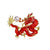 Retro Pin Animal Dragon Alloy Enamel Rhinestones Unisex Brooches