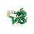 Retro Pin Animal Dragon Alloy Enamel Rhinestones Unisex Brooches