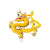 Retro Pin Animal Dragon Alloy Enamel Rhinestones Unisex Brooches