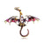 Retro Pin Animal Dragon Alloy Enamel Rhinestones Unisex Brooches